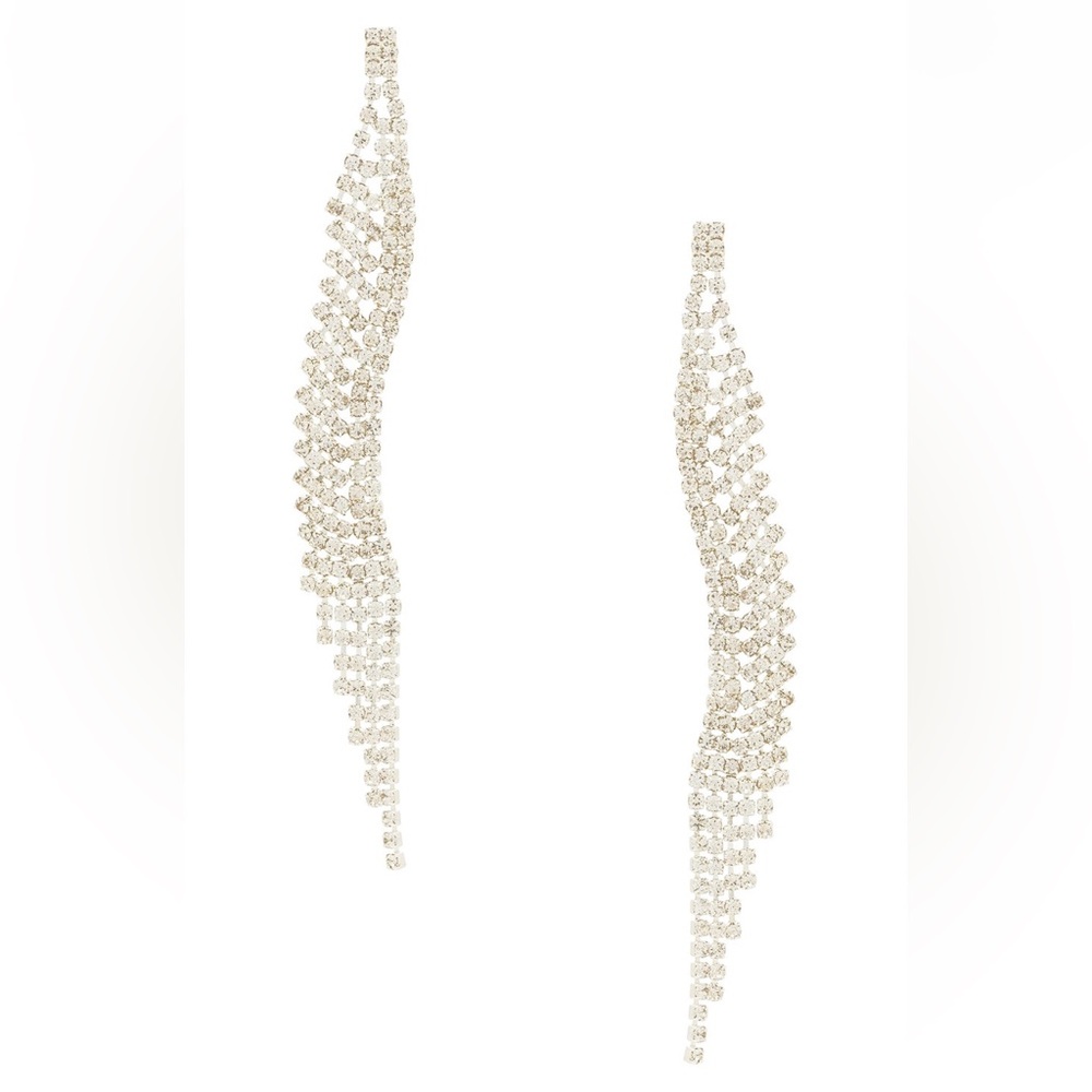 Curved Dangle Earring in Silver